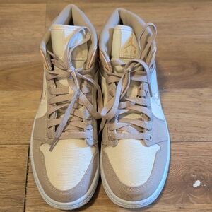 Jordan Mid-Top Sneakers in Beige and Cream